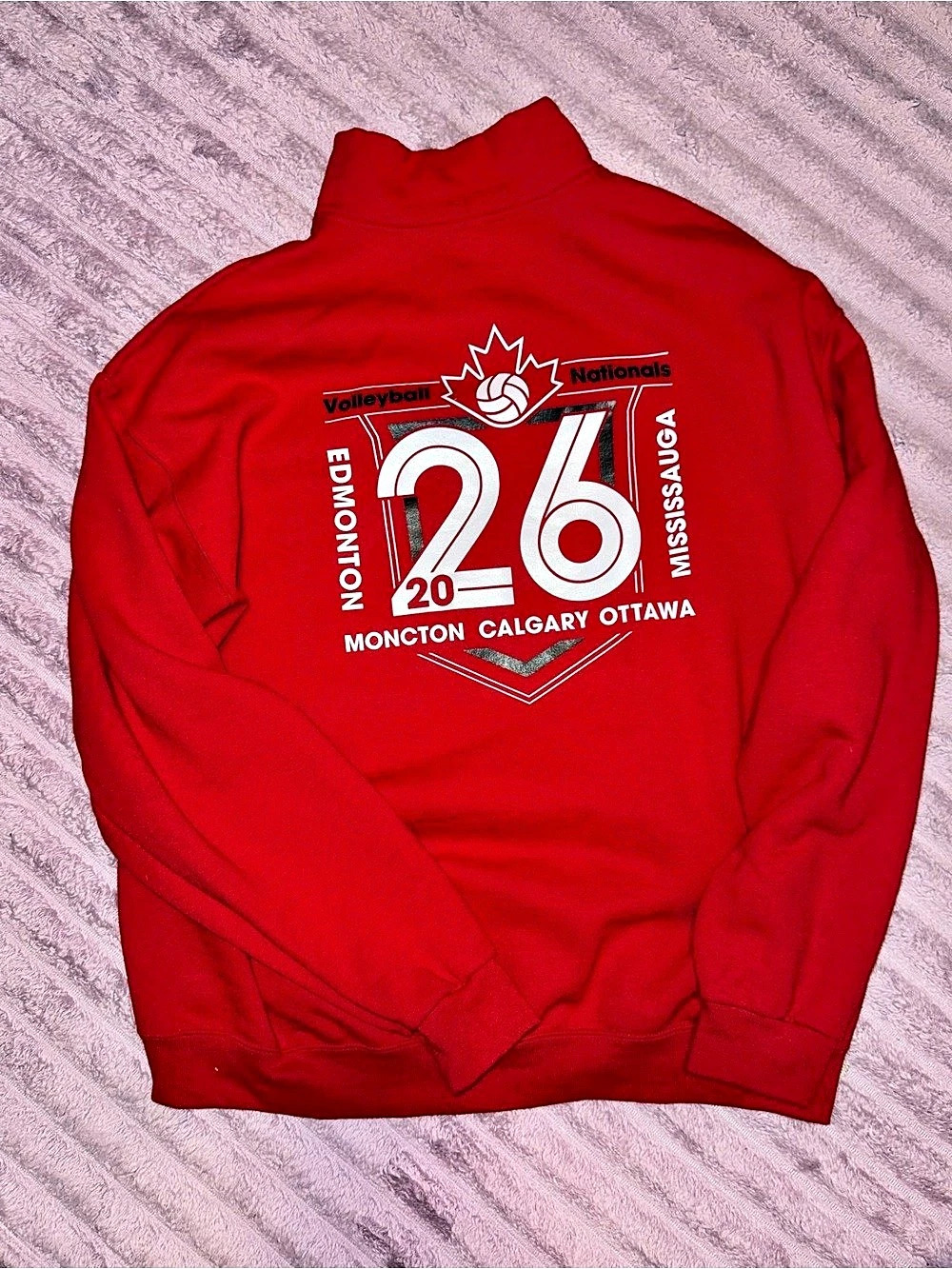 Red Volleyball Nationals Quarter-Zip — Size XL